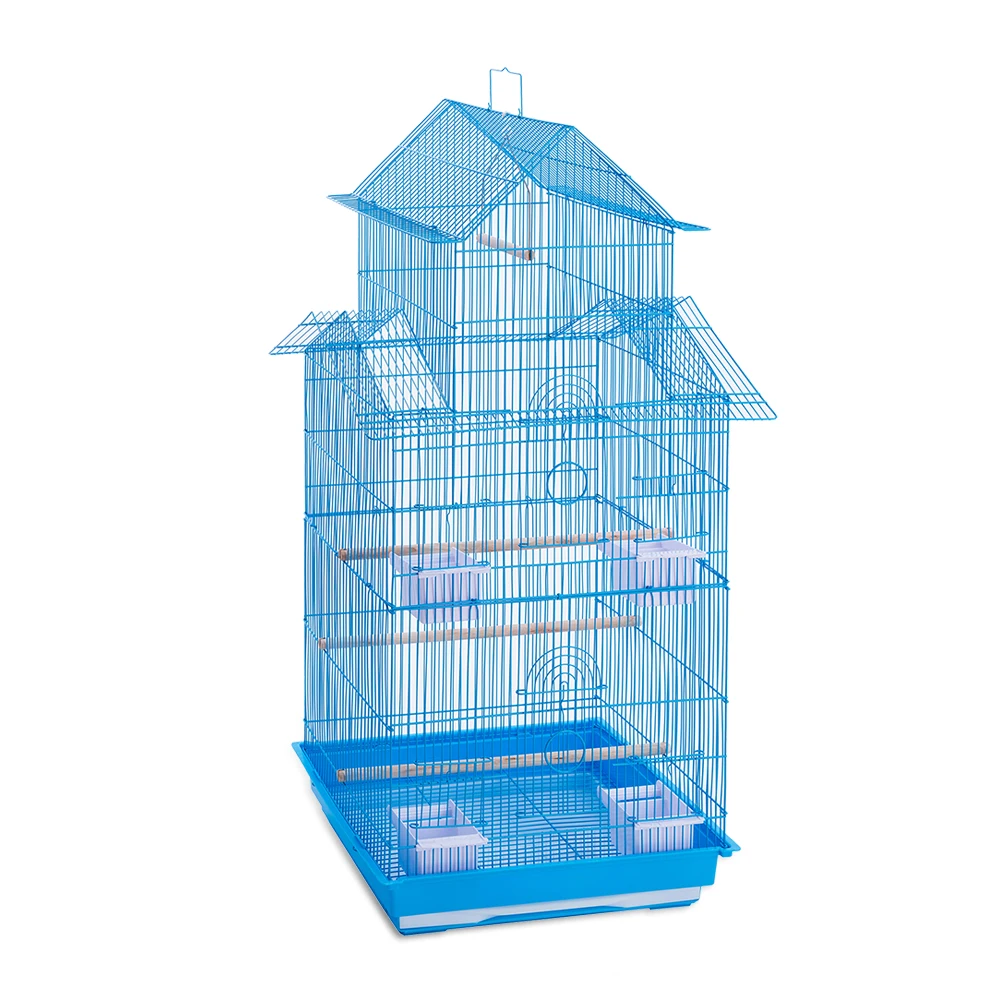 Manufacturer wholesale customized round large birdcage cage wire mesh foldable canary cage for outdoor feeding and breeding