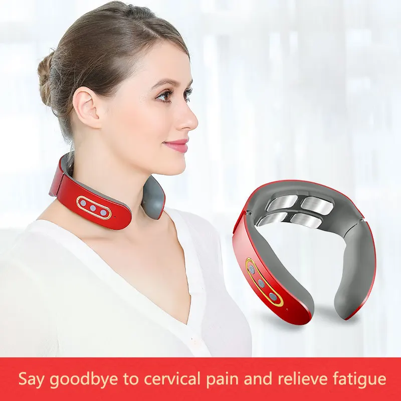 TENS Low Frequency Pulse Heating Cervical Spine Massage 4D Intelligent Electric Neck Massager