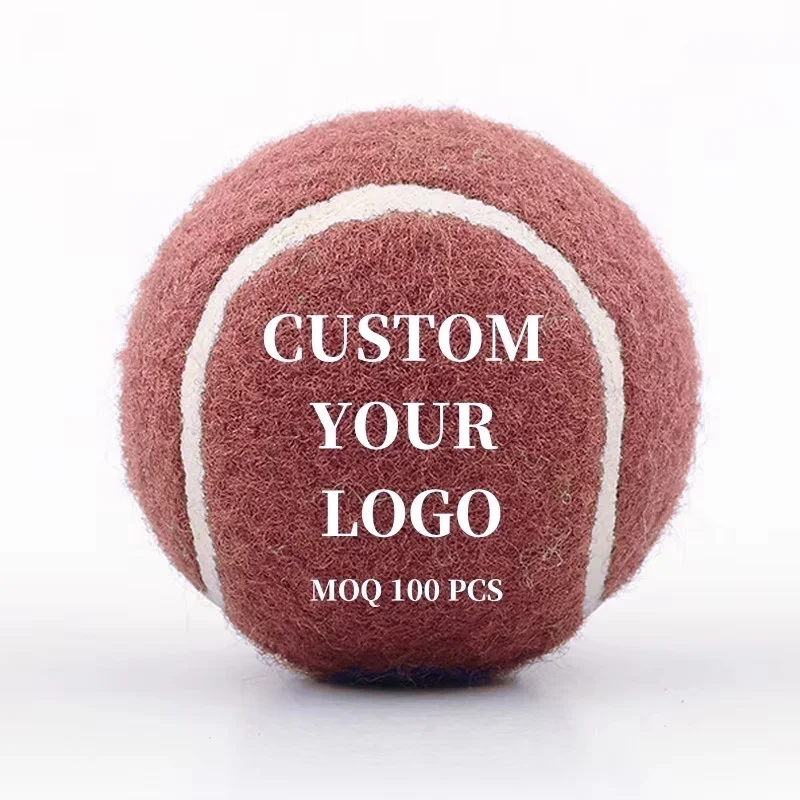Custom logo polyester colored 2.5inch tennis balls cheap tennis balls pink purple orange black bulk personalized tennis ball