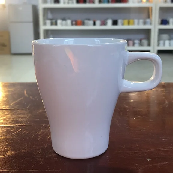 Wholesale Customized 10 oz coffee protection color gaze ceramic mug with mini cube handle