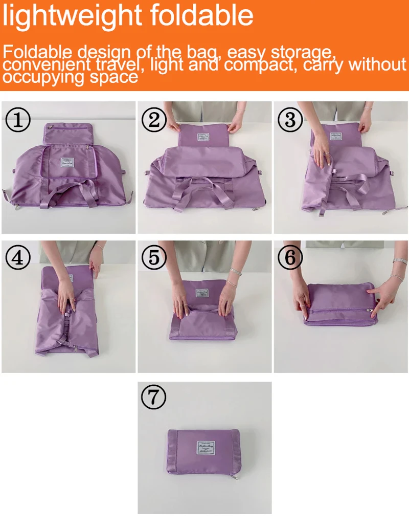 Top Seller Foldable Expandable Dry Wet Waterproof Duffel Holdall Yoga Weekend Shoulder Gym Luggage Travel Tote Bag Women