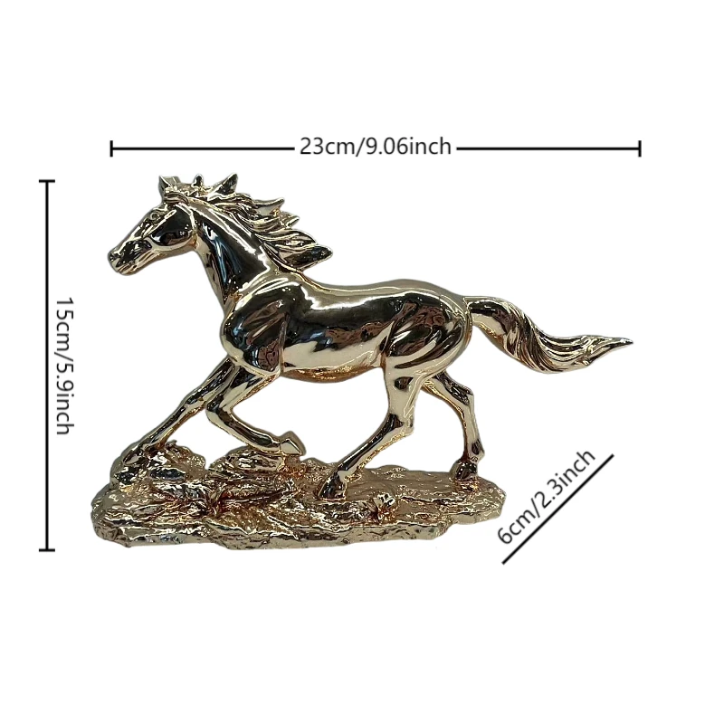 luxury  Living Room  Desk Animal Ceramic Figurine home Accessories Crafts small gold horse decor