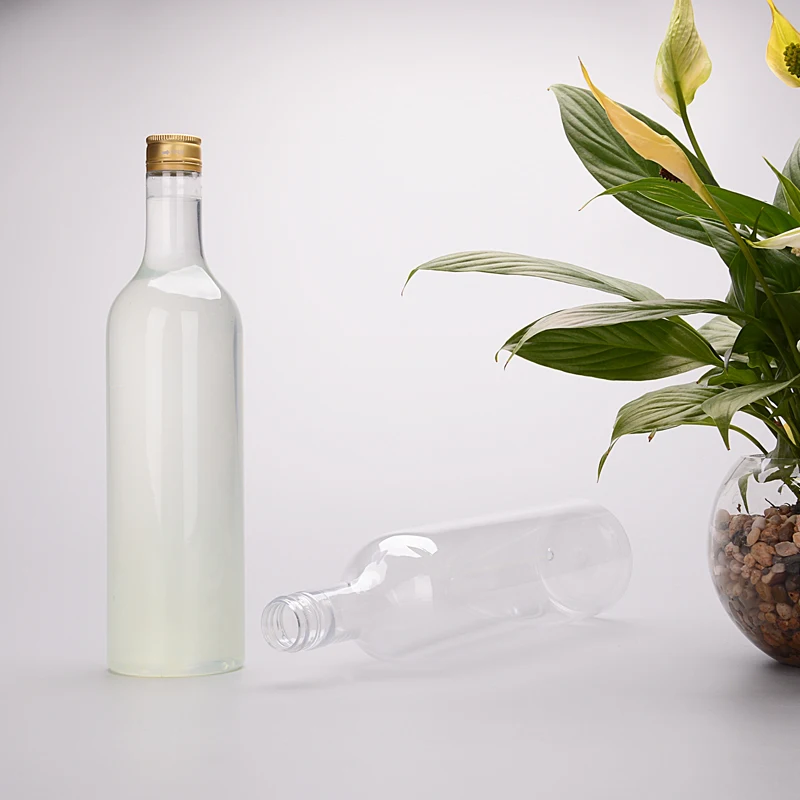 Оптовая продажа 25 унций 750 мл пластиковые бутылки вина из ПЭТ пластика btttle elegant750ml для украшения