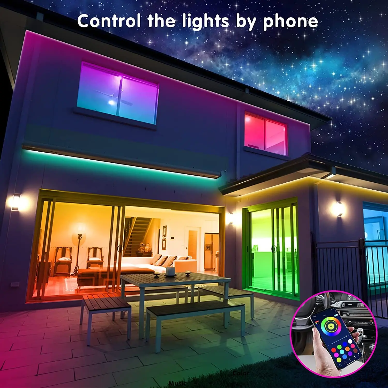Home Brighter 5M 10M 15M 16 Million Colors Alexa App Controlled Music Lamp Smart WiFi 5050 RGB LED Strip Lights
