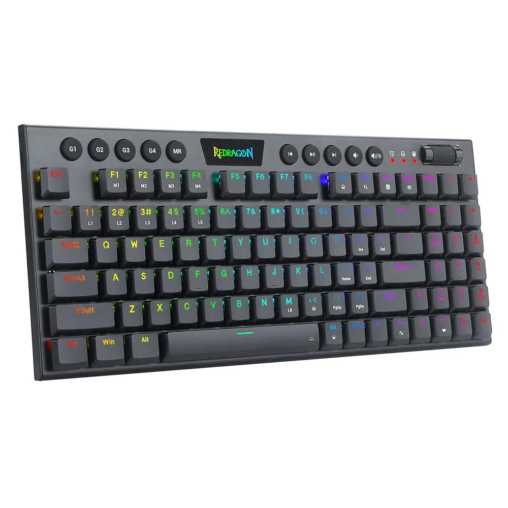 Redragon K625P-KB Yi 94 Keys Red Switch Hotswap Keyboard Wired RGB Backlight Ergonomic Design Mechanical Keyboard