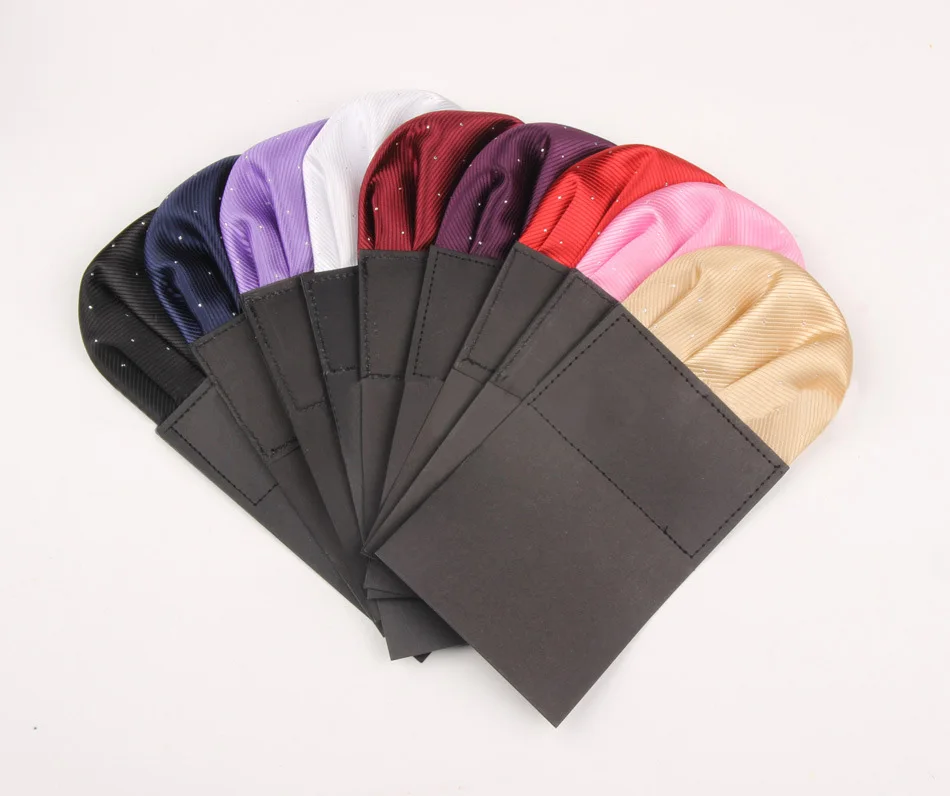 Fashion Colorful Cashew Pattern Pocket Squares for Men Solid Color Handkerchief Party Meeting Wedding