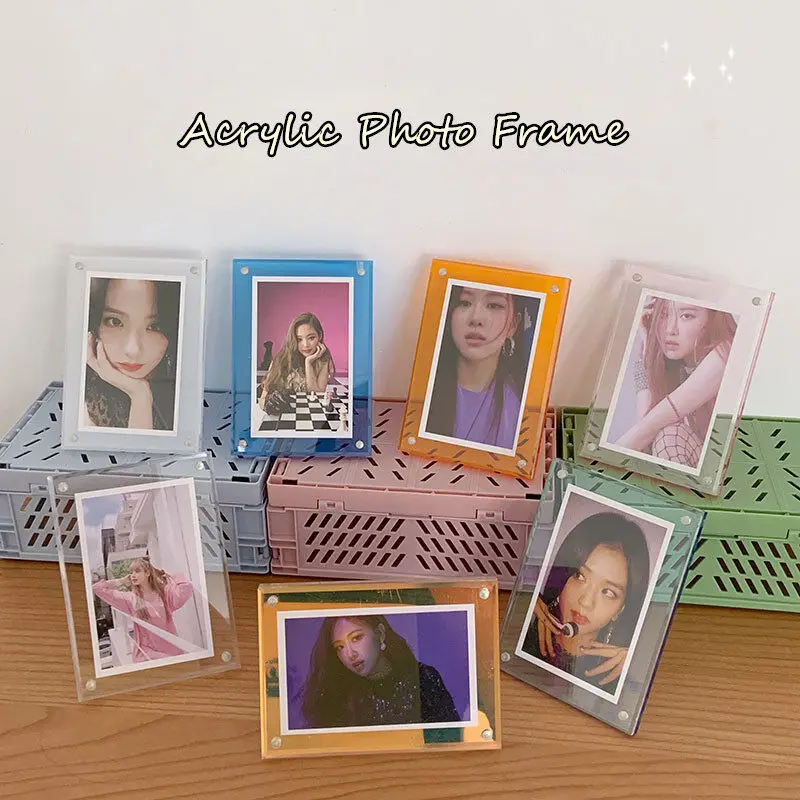 Wholesale Modern 4x6 Mini Clear Acrylic Photo Frame For Picture Instax Desktop Display Crystal Lucite Picture Frames Block