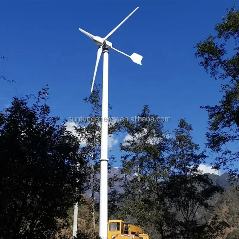 on grid 380V 10KW  system kit Tail wing yaw 10KW MPPT Wind Turbine direct permanent magnet generator for factory ,farm,park use