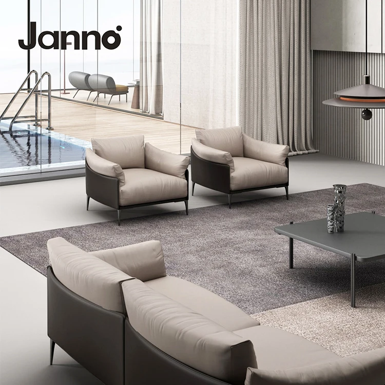 Wholesale Price China Factory Made Luxury Modern Leather Couch 1+3 Seats Office Sofa