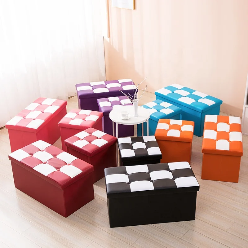 Storage Ottoman Bench Upholstered Fabric Storage Bedroom Foot Stool Bed End Stool Bench