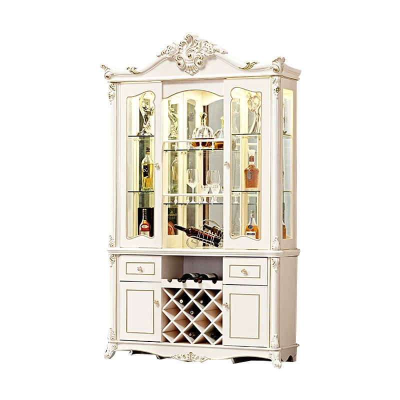 White High Quality Wine Display Cabinet Furniture Dining Room Wine Display Cabinet Design