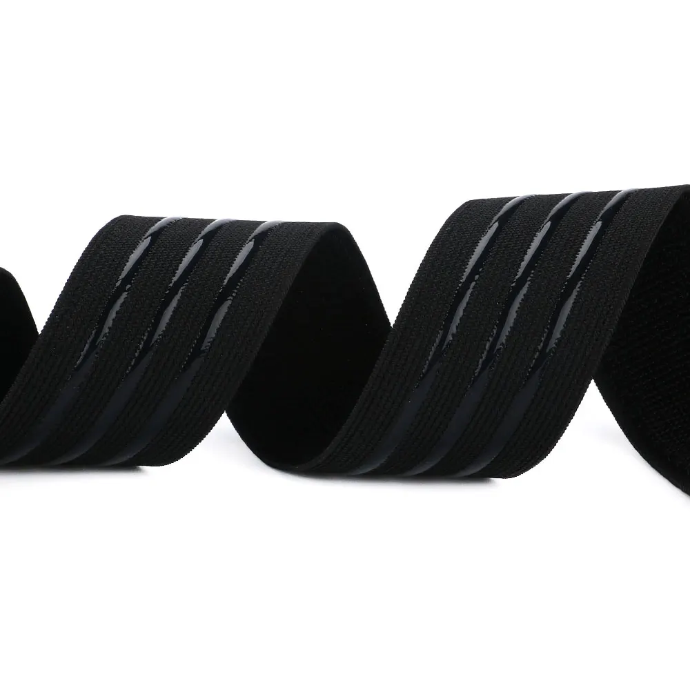 Anti-Slip Silicone Elastic Band Non-Slip Silicone Black White Elastic Band for Garments