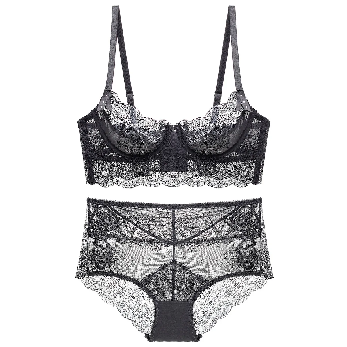 Manufacturer New Design High Quality Lingerie Fashion Sexy Women Lace Transparent Sexy Bra bra brief setsxxx