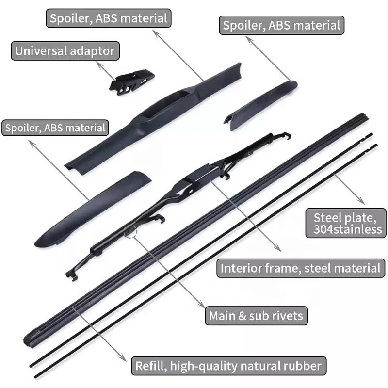 Щетки стеклоочистителя Kction K-103 Универсальный адаптер для переднего стекла стандартного типа гибридные высококачественные всесезонные щетки стеклоочистителя