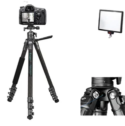 YuSen Professional Carbon Fiber Camera Multiple Function Monopod Tripod for SLR, DSLR, Camcorder and Video Camera
