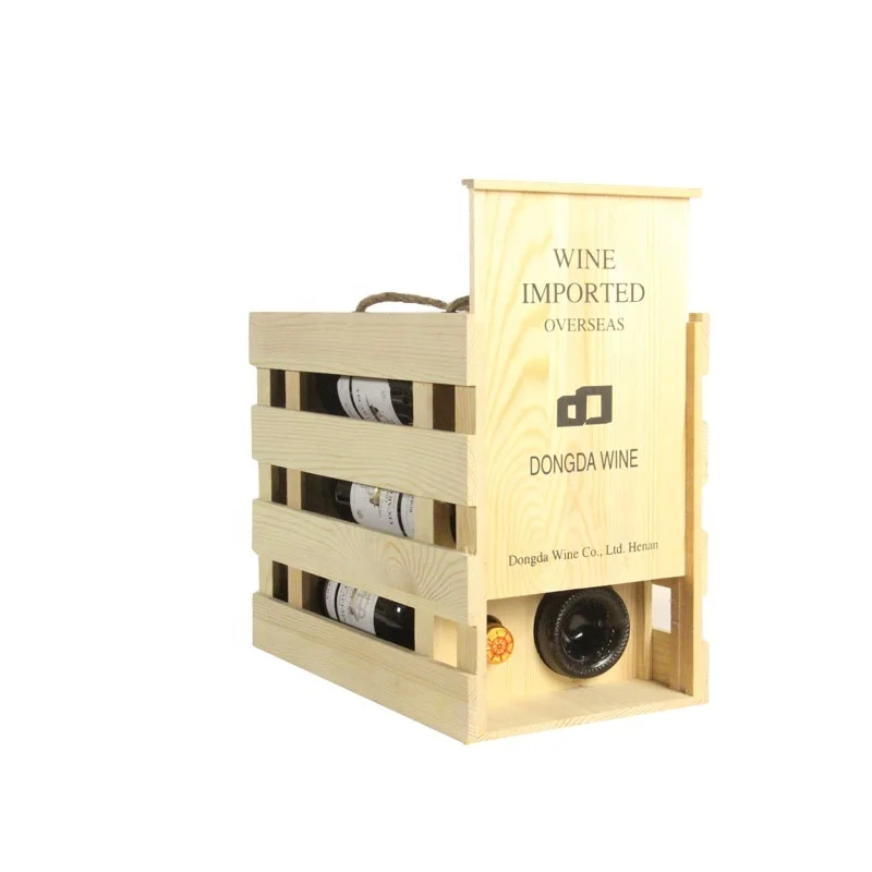 6 Bottles wooden Wine Carrier Case wood gift boxes whole sale