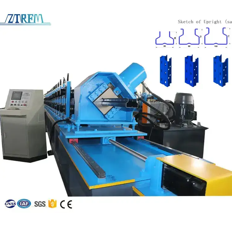 Full automatic Pallet Rack Uprights Multi sizes in 1  machine storage Upright Rack Roll Forming Machine shelf machine