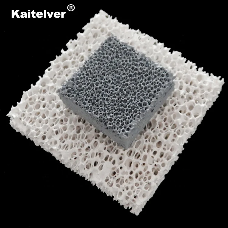 Ceramic foundry/casting foam filter (Al2O3, Sic, ZrO2, MgO) for metallic liquid filtration
