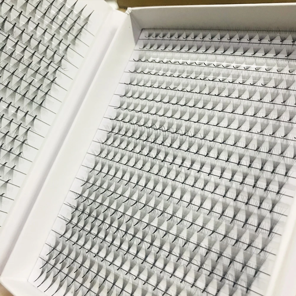 Large Tray Heat Bonded Pointy Base Volume Fans 0.03 0.05 0.07 4D 5D 6D 8D 10D 12D 14D Large Trays Premade Volume Fans lashes