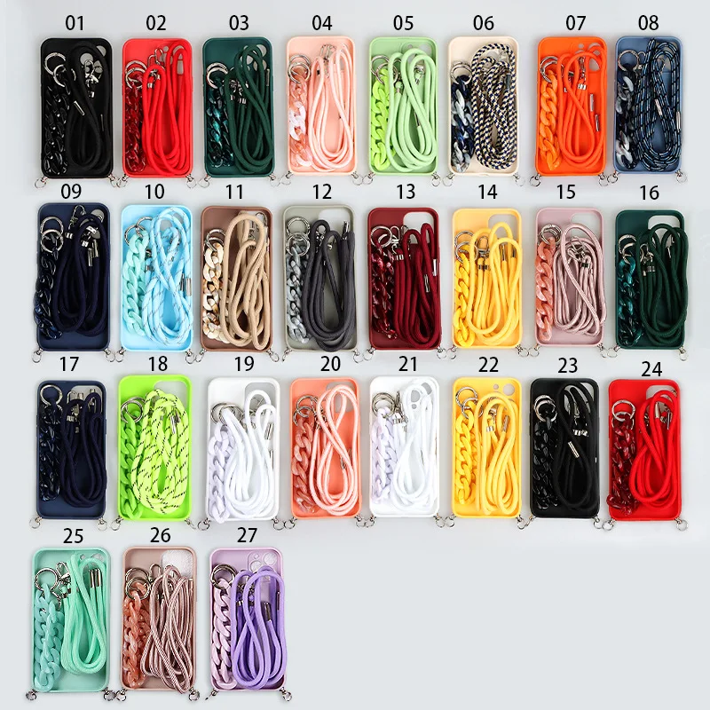 For iPhone 12 Pro Case Girly Marble Detachable Necklace Case For iPhone 13 14 Pro Max Mobile Phone Case With Rope And Chain