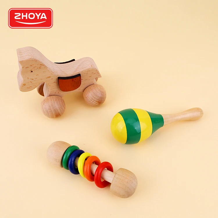 Novelty baby crochet rattle toys set wooden teether rattle baby bed bell rattle soothing toy baby gift toy set