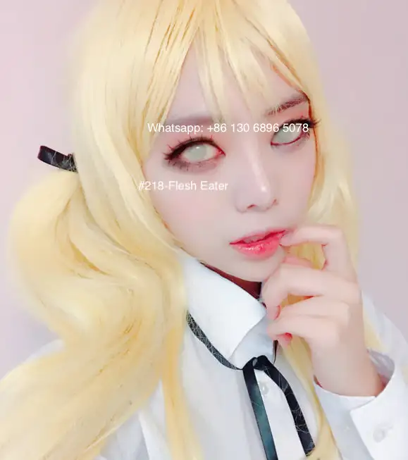 22 мм черный Sclera Хэллоуин Оптовая Продажа Лучшее качество корейские одноцветные цветные контактные линзы сумасшедшие контактные линзы