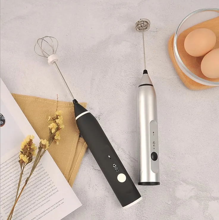 USB rechargeable Eggbeaters handheld electric milk frother coffee blender