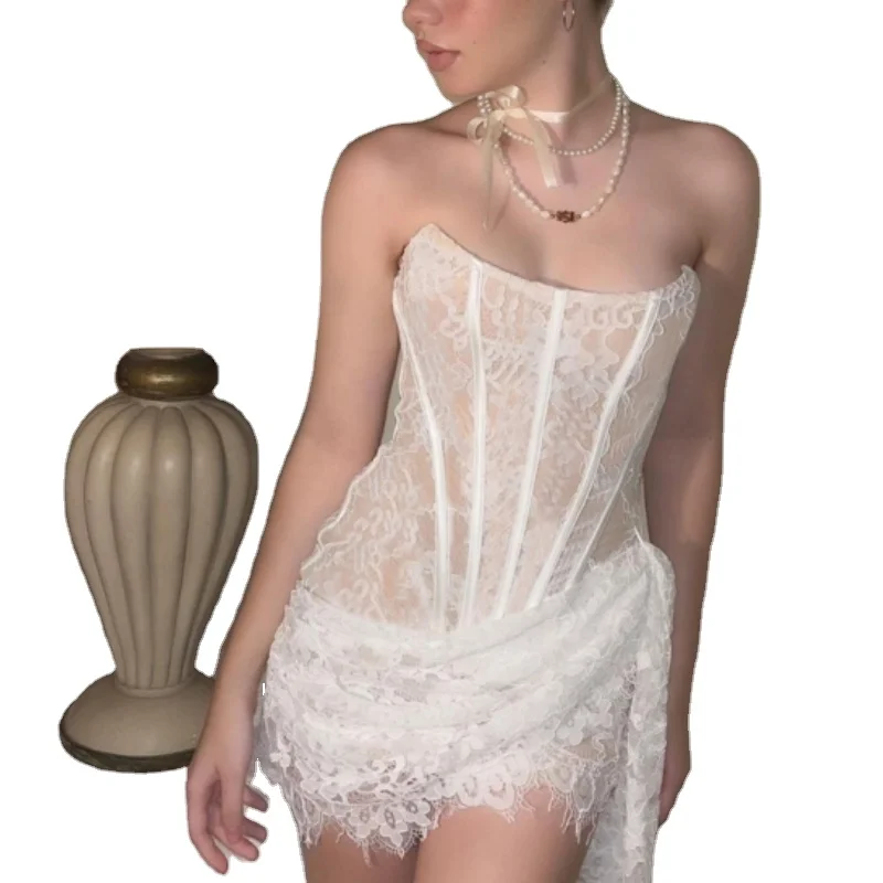 В наличии 2024 летние пикантные Лоскутные вечерние элегантные прозрачные сетчатые кружевные вечерние платья с открытыми плечами для женщин