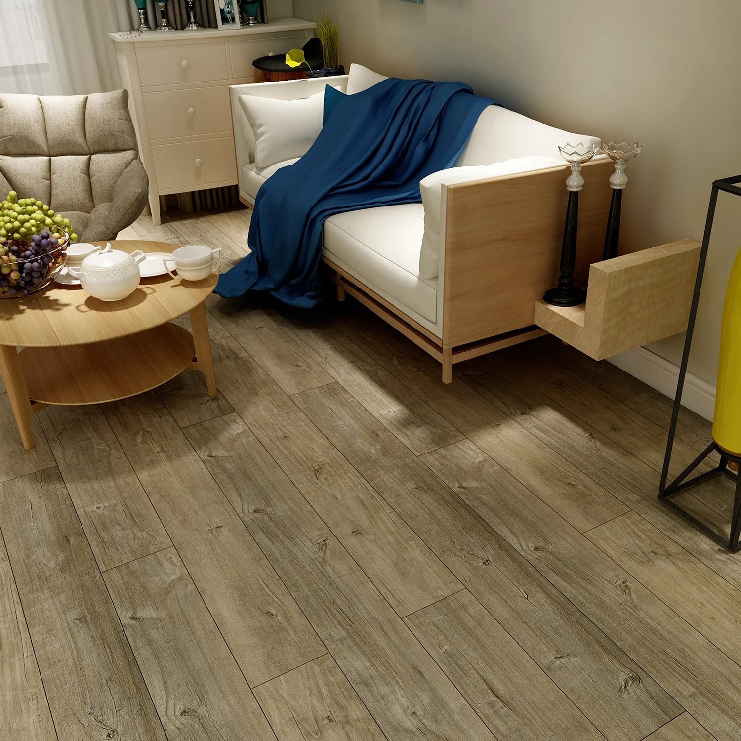 Rigid Vinyl SPC Flooring with IXPE/EVA Silent and Moisture Proof Underlay