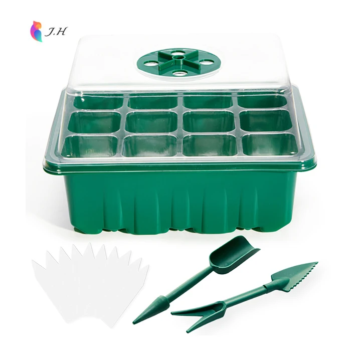 2021 JYJH Garden Newly Factory 12 Hole Humidity Adjustable Seed Germination Vegetable Nursery Box Seedling Pots