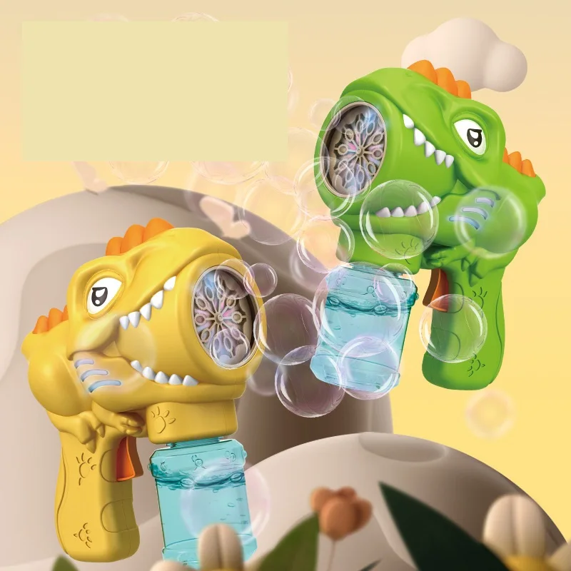 2023 Dinosaur Bubble Bath Maker 12 Hole Automatic Bubble Gun Bubble Launcher Blower Machine for Boys Girls Outdoor Indoor Play