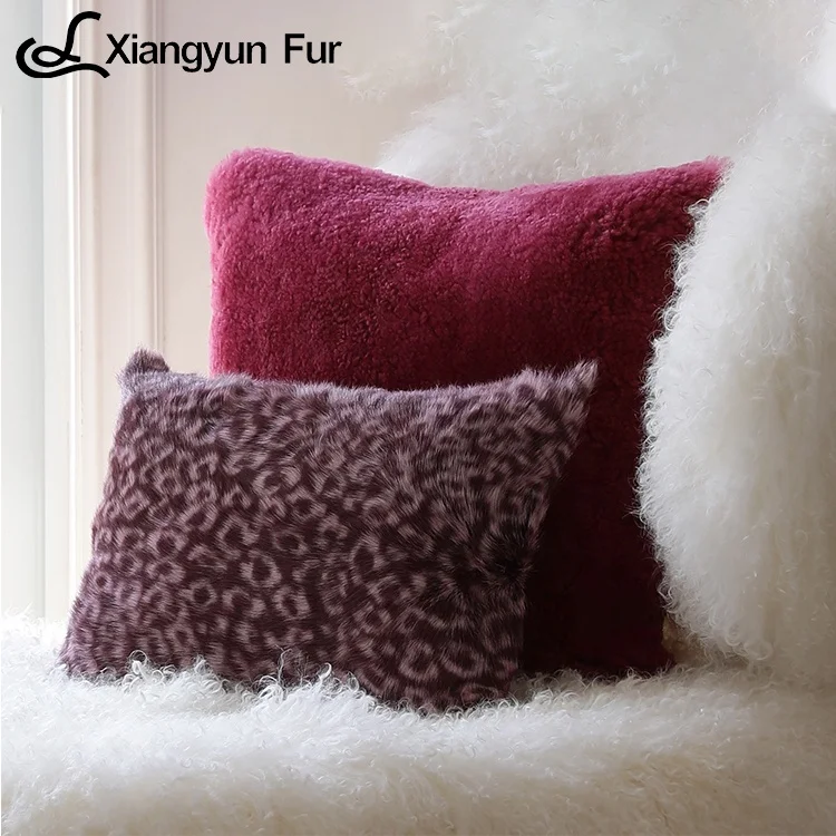 Современный плюшевый мягкий удобный чехол из Козьего Меха домашний декор подушка натурального меха животного