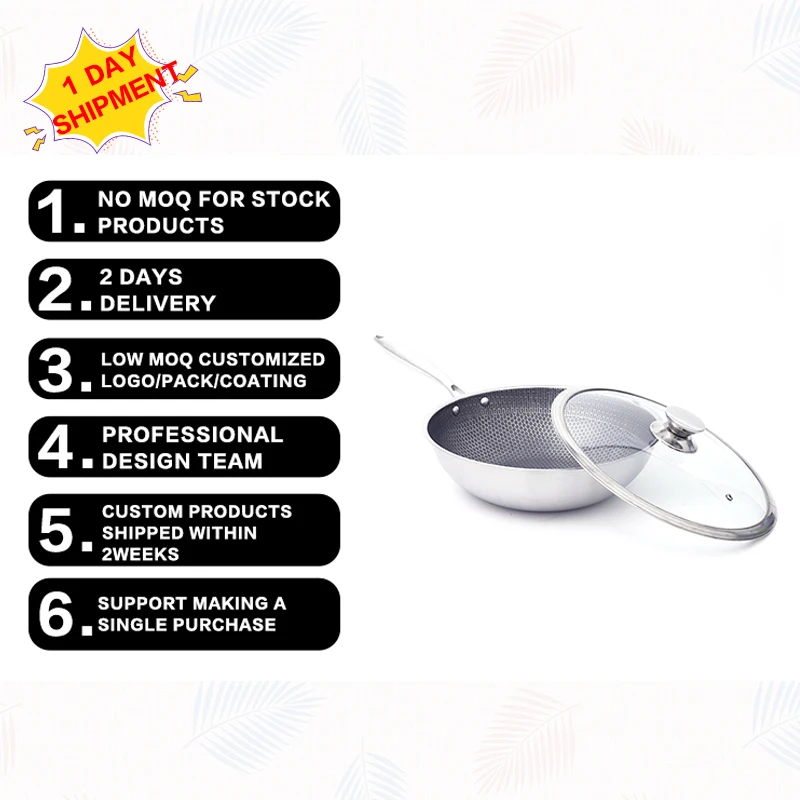 Wholesale Clear Non Stick 400 Stainless Steel Cast Iron Kitchen Cooking Pots And Cookware Set Non-stick Fry Wok Pan