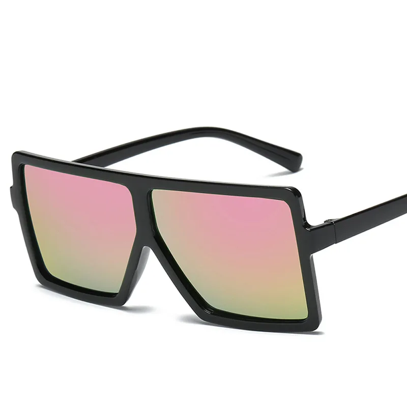 Women Colorful Fashion Personality Large Frame Shade Sunglass Trendy Mirror Oversize Summer Square Sunglasses