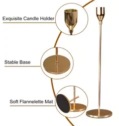 foryoudecor popular custom color set of 6 golden stick candle holder wedding decoration candle holder
