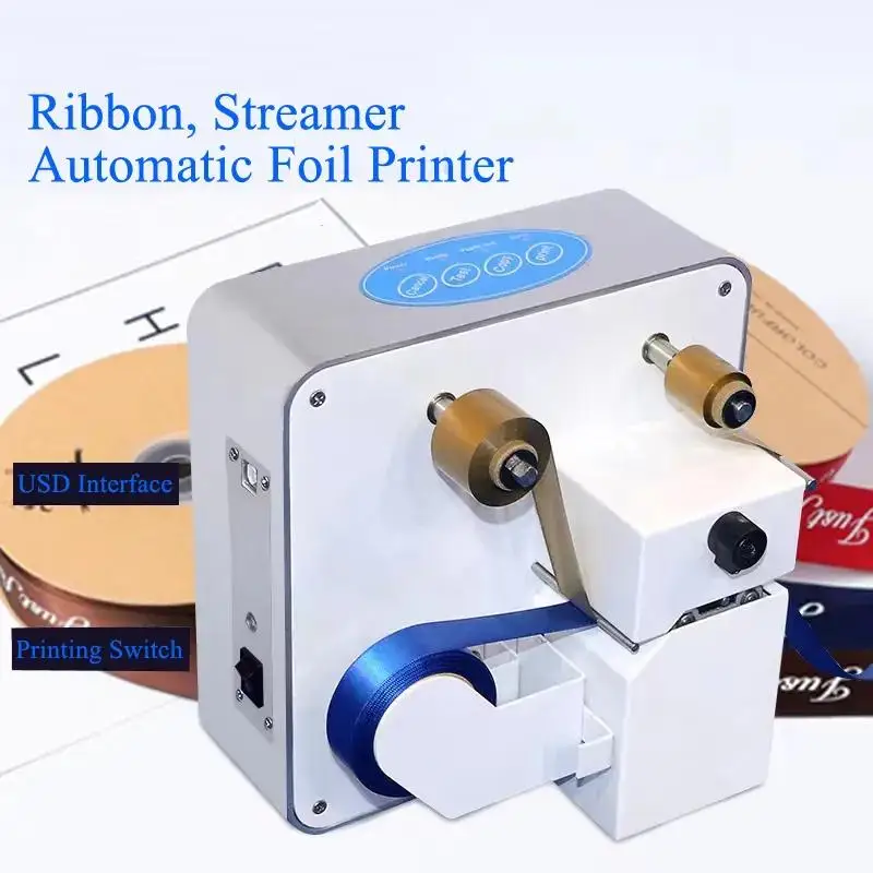 R320 Ribbon Printing Machine Electric Ribbon Foil Stamping Machine Desktop Digital Gold Ribbon Foil Printer