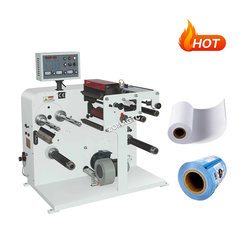 Paper Roll to Roll Small label Slitting Rewinding Machine Narrow Web Adhesive Label Thermal Paper Slitter Rewinder