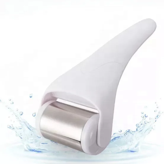New popular Stainless Steel Leather Rolling ice roller skin face cool ice massager ice roller