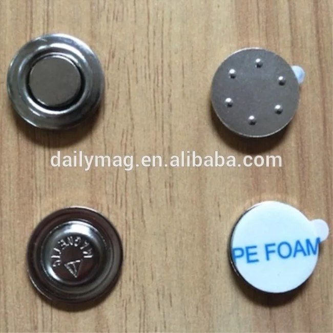 Round Magnetic ID Badge Holder Reusable Blank Metal Button Badge Magnetic Name Badge Fastener Holder