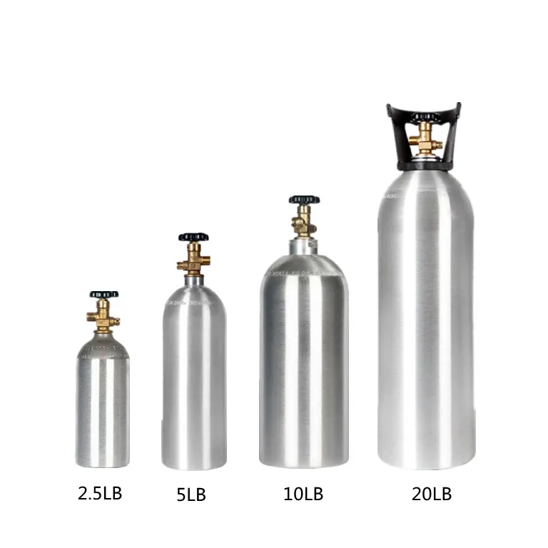 Co2 10 Lb 15 Lb 20 Lb Canister Aluminium Cylinder Co2 Tank with Siphon High Pressure Gas Cylinder Medical Gas / Drink Beer 10LB