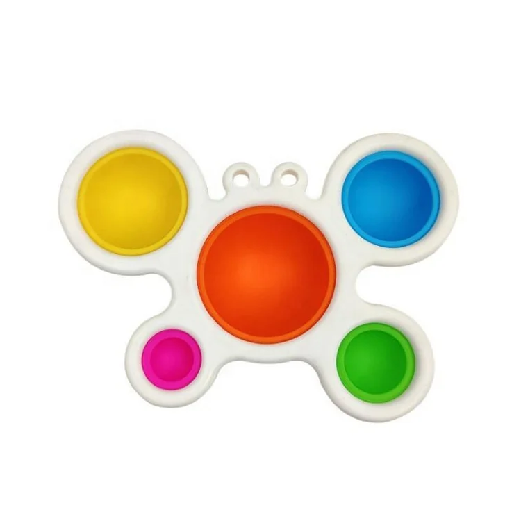 Hot Sell Decompression Toys Silicone Push Key Ring Press Stress Relief Bear Cub Love Heart Toys Bubble Fidget