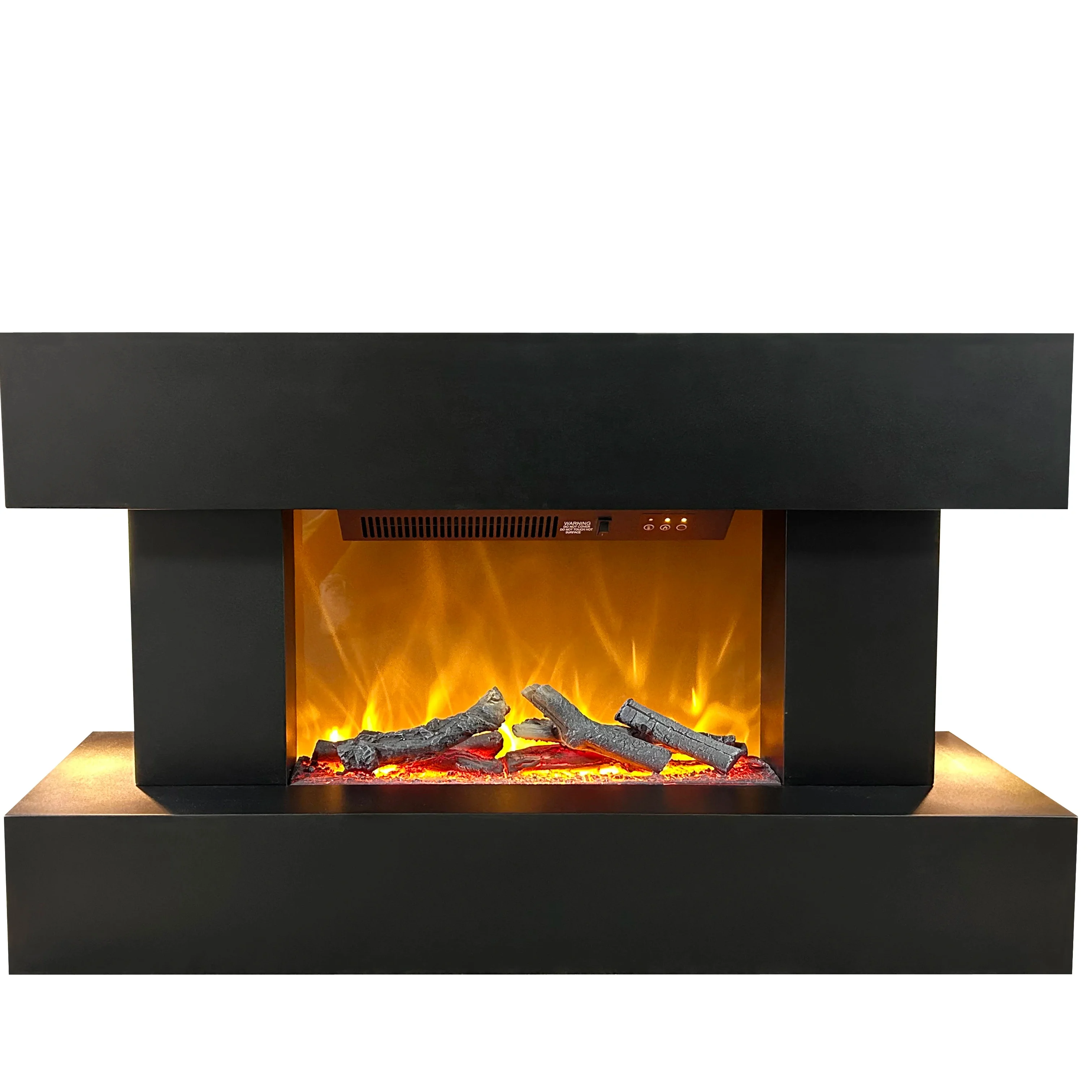 EU Hot Selling Mdf Material 2000W Wall Mounted Black Remote Control Led Screen Electric Fireplace