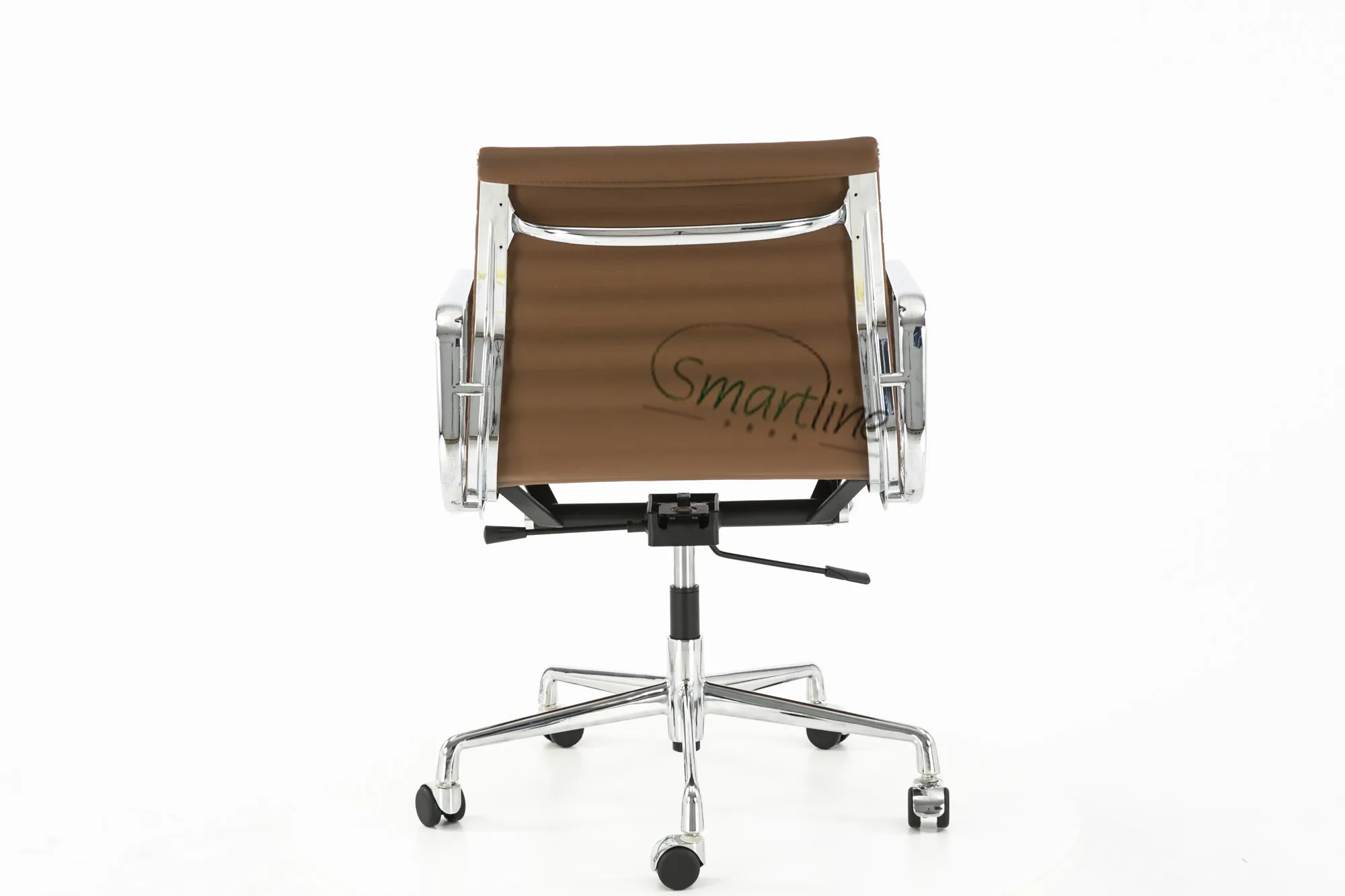 Comfortable 117 style office chair Brown leather swivel chair modern task chair for home office or commercial office