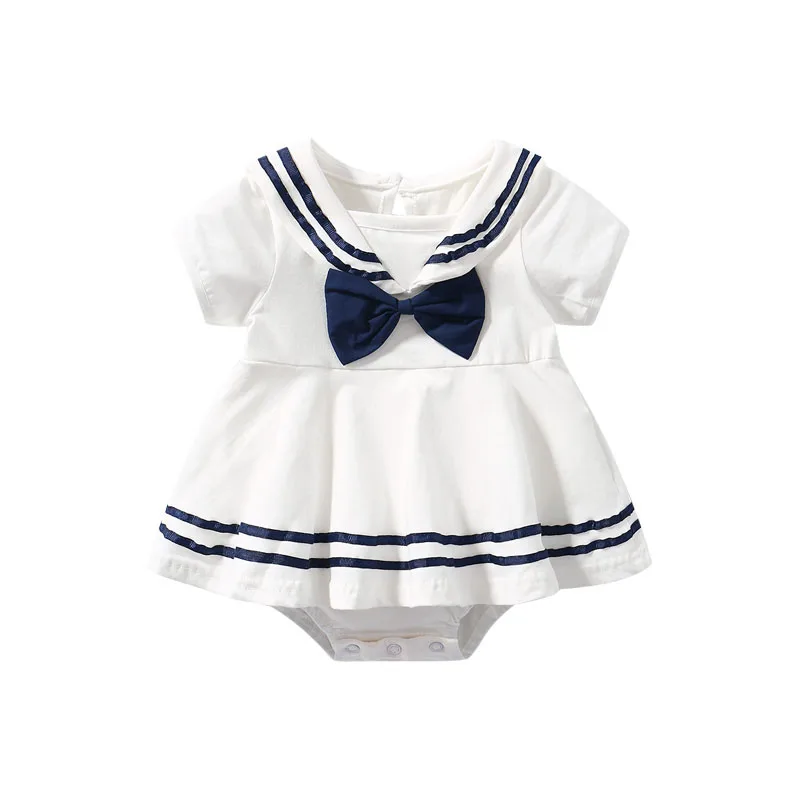 Baby Summer Thin Clothes Newborn Girl Onesies Covered Skirt Summer Harness Super Cute College Style baby rompers 3-6 month