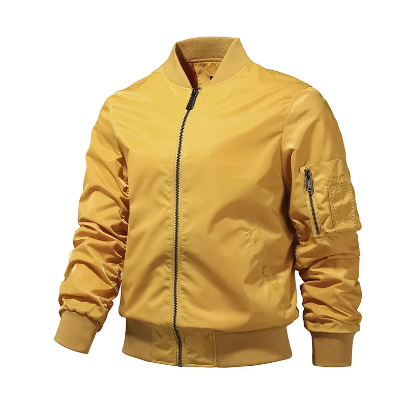 Custom Logo Autumn Mens Pilot MA1 Coat Flight Baseball Jackets Outwear Green Pilot Biker Bomber Jacket