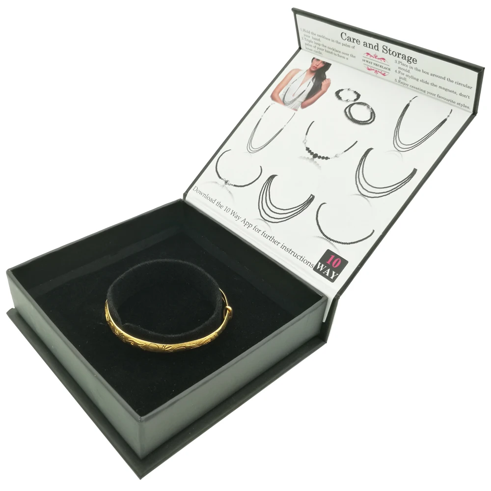 
Custom logo luxury paper velvet gift packaging jewelery box 