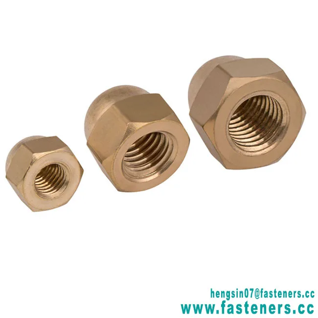 Hot Sale Factory Price Customized Brass Ball Head Nut Hex Domed Cap Nut M3 - M20