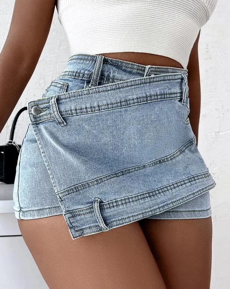 Summer brocken hole Women Denim Summer Shorts bale Zipper Fly Pockets Frayed Raw Ripped Denim short jeans for women