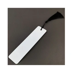 Manufacture Aluminum Sublimation Blank Bookmark Double Sides Metal Blank Bookmarks with Hole and Tassels