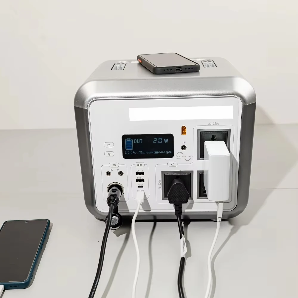 Portable Power Station 2200w Ups 1600w Fast Recharging Lithium Battery Support 650w Solar Panels Input